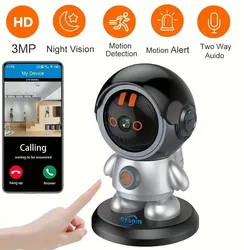 Uzoom3MP One-Key Call Wifi Camera Baby Monitor Night Vision Two-way Video Surveillance CCTV Smart Home PTZ Camera Robot Camera