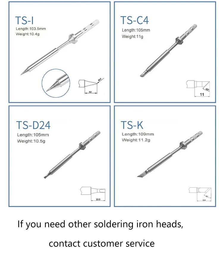 Pine64 TS100 TS101 Soldering Iron Tips Replacement Various Models of Pinecil V2 Electric Soldering Iron Tip TS Series  BC2 C1 KU view 4