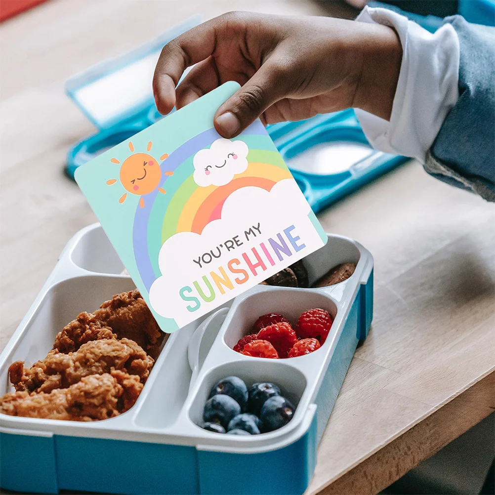 

2 комплекта детских карточек Bento, милые заметки для завтрака с вдохновляющими сообщениями, забавные развивающие игровые карты для мальчиков и девочек