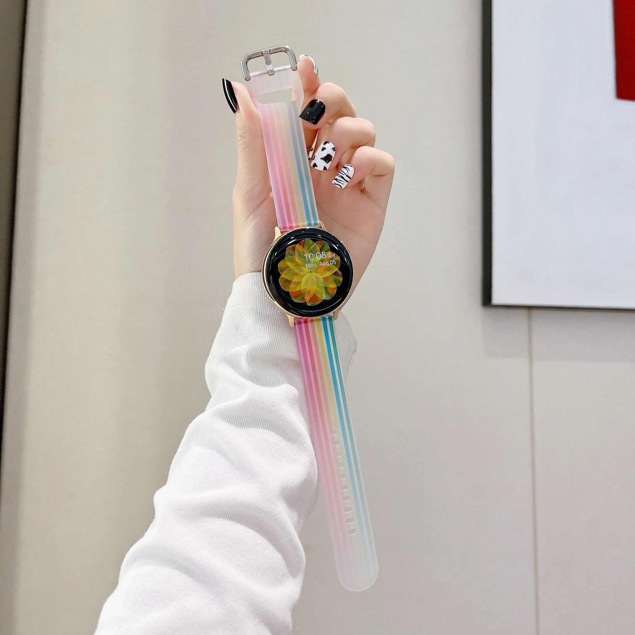 สายคล้องคอซิลิโคนสำหรับ Garmin Vivoactive 3 4 4S Venu 2 2S สร้อยข้อมือสำหรับ Garmin Venu SQ Forerunner 158 245 645 Wristbelts อุปกรณ์เสริม