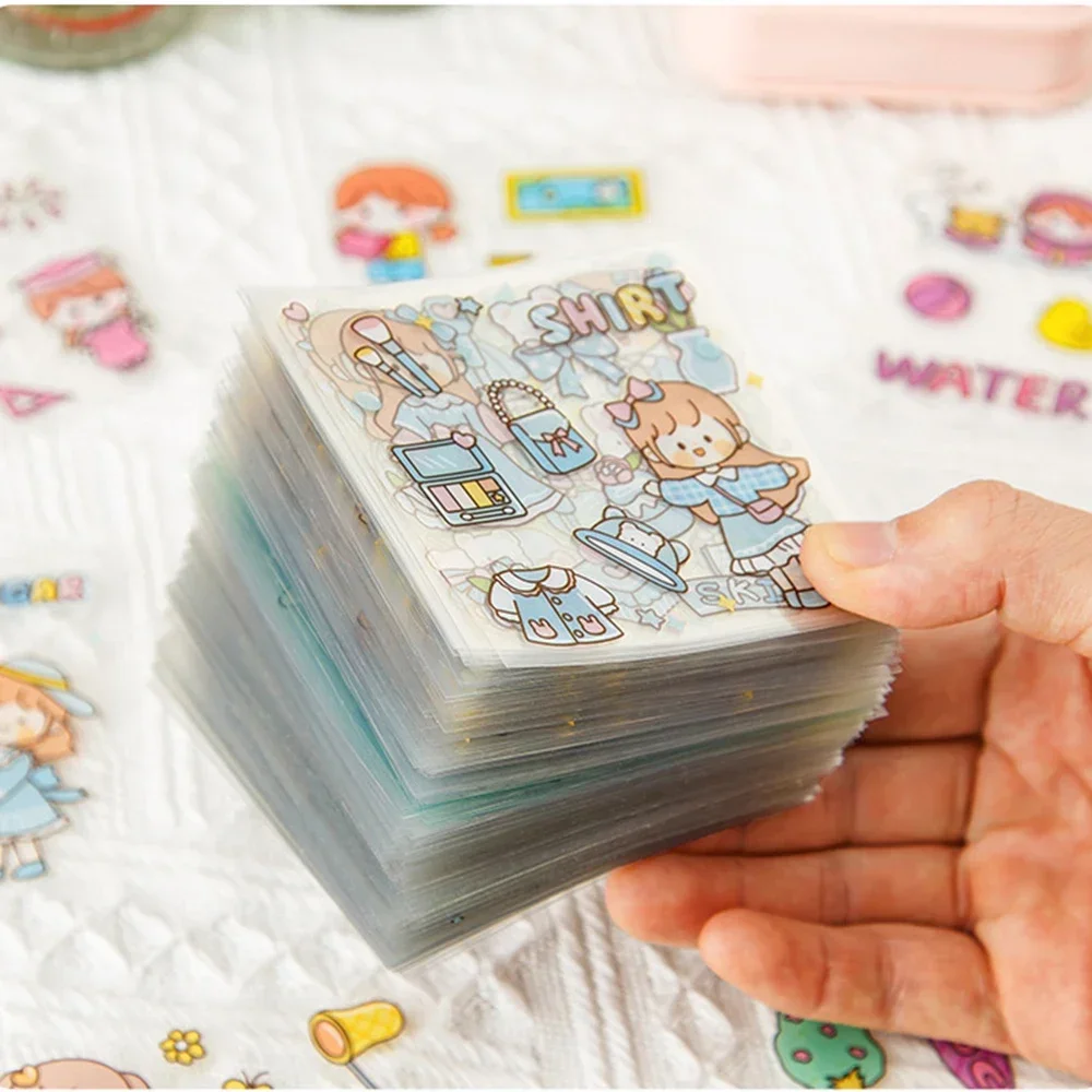 

100 Sheets Cartoon PET Waterproof Sticker DIY Diary Handbook Decorative Stickers Stationery