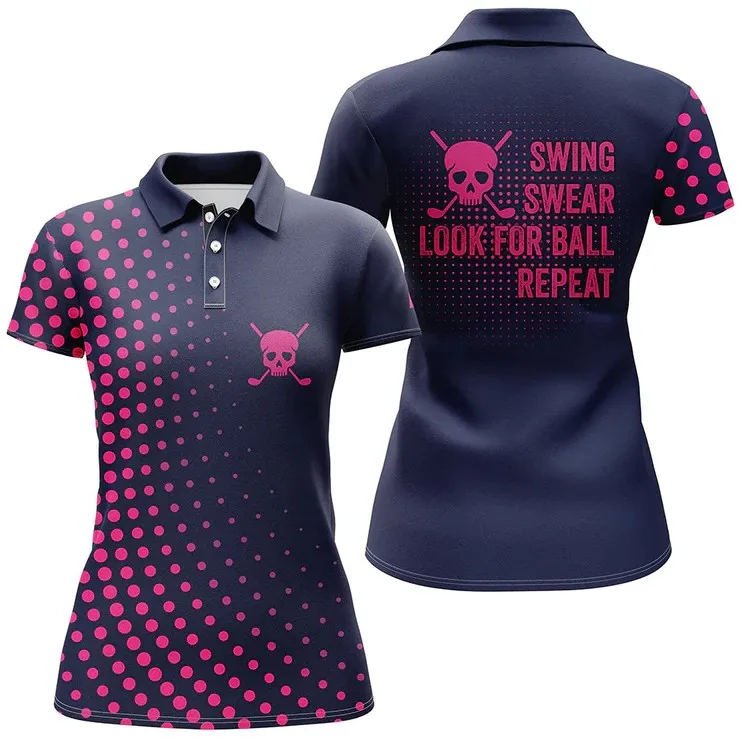 2026 Sommer Golf-Shirt Kurzarm Poloshirt Neues Damen-Poloshirt Bedrucktes Arbeits- und Freizeit-T-Shirt für Damen – Detail 6