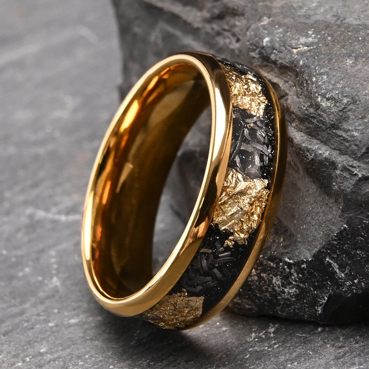 Mens Tungsten Carbide Black Ring 8mm Fashion Luxury Couple Wedding Rings Suitable for Daily Wear Anniversary Gift - Image 3