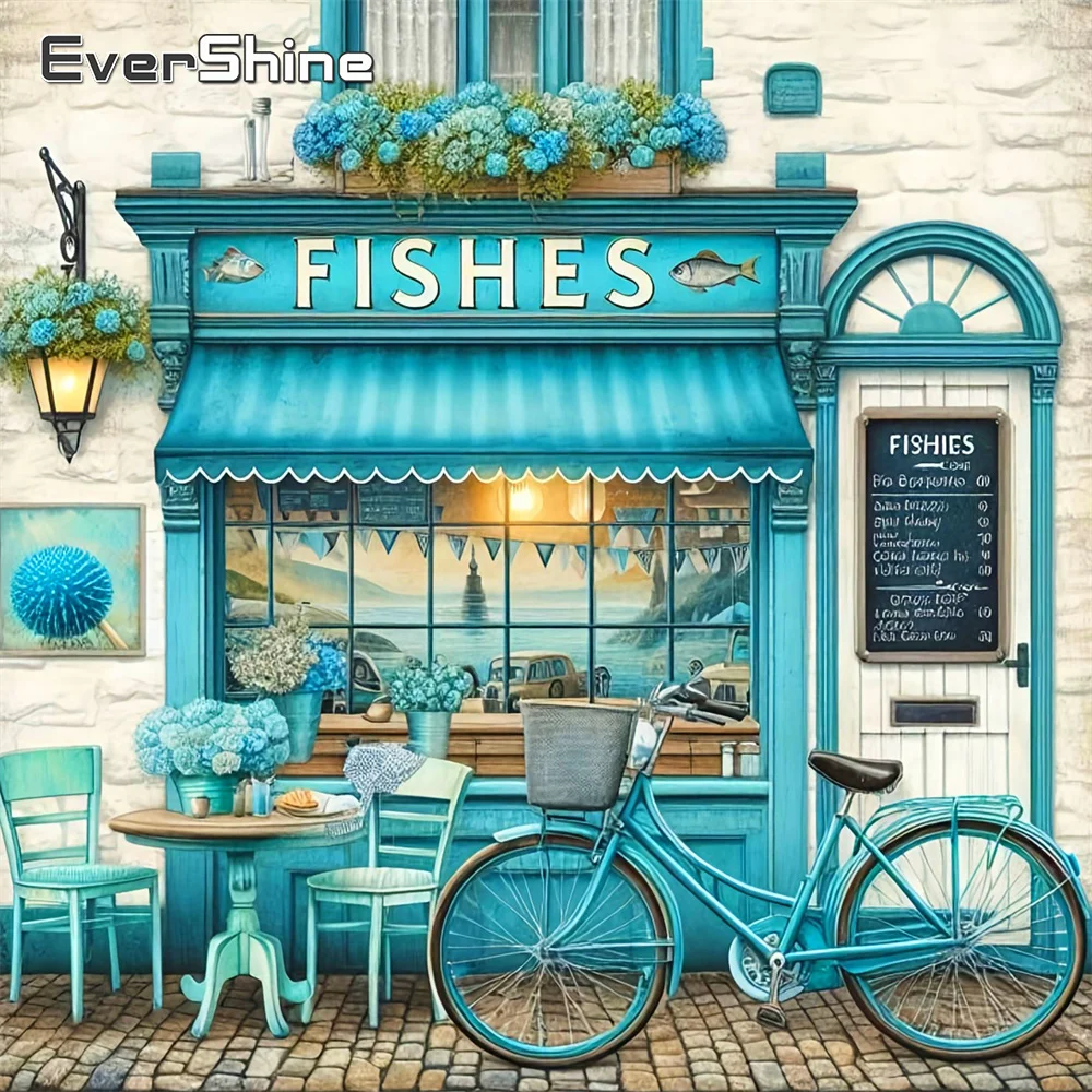 Evershine Diamant Mosaik Straße Landschaft Voller Quadrat Bohrer Malerei Fahrrad DIY Strass Stickerei Blume Dekor Für Zuhause