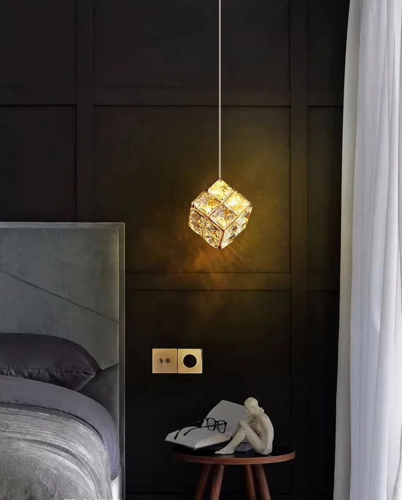 Light luxury French crystal bedside chandelier Flower sphere advanced sensecreative dining room Dining  bed c