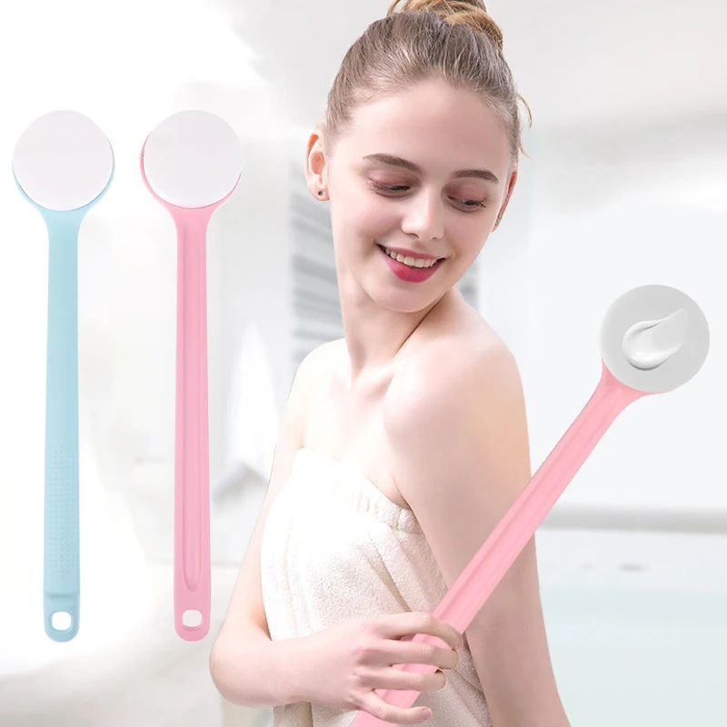 Two-sided Lotion Sunscreen Ointment Applicator Long Handle Body Cleaner Shower Brush Free Sunscreen Back Applicator