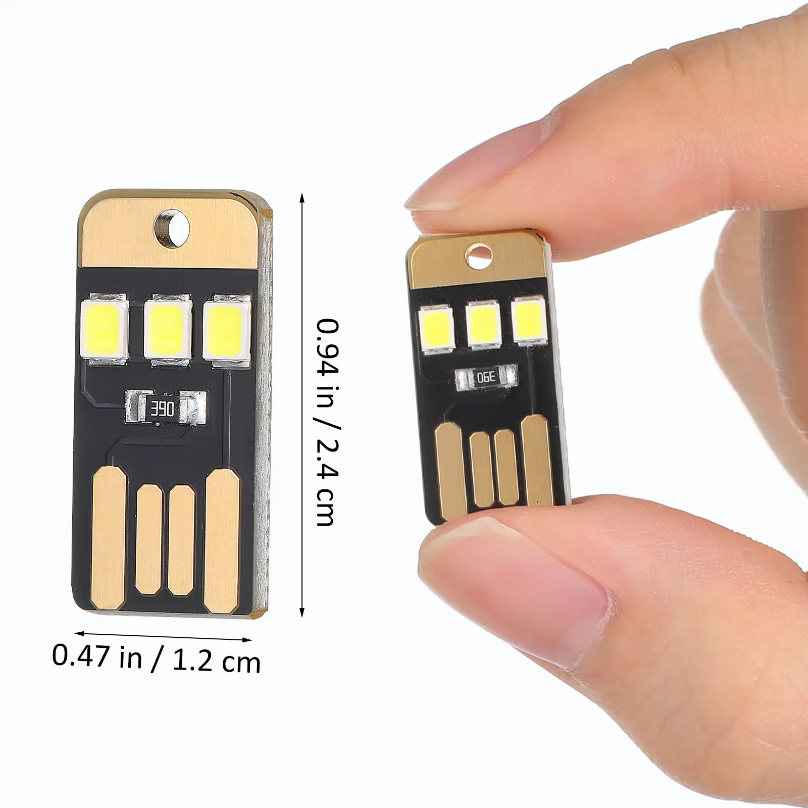 5Pcs USB Moving Power Bank Mini LED Keychain Lamp Ultra-Thin Portable Bright Reading Lamp Emergency Light Small LED Bulb view 4