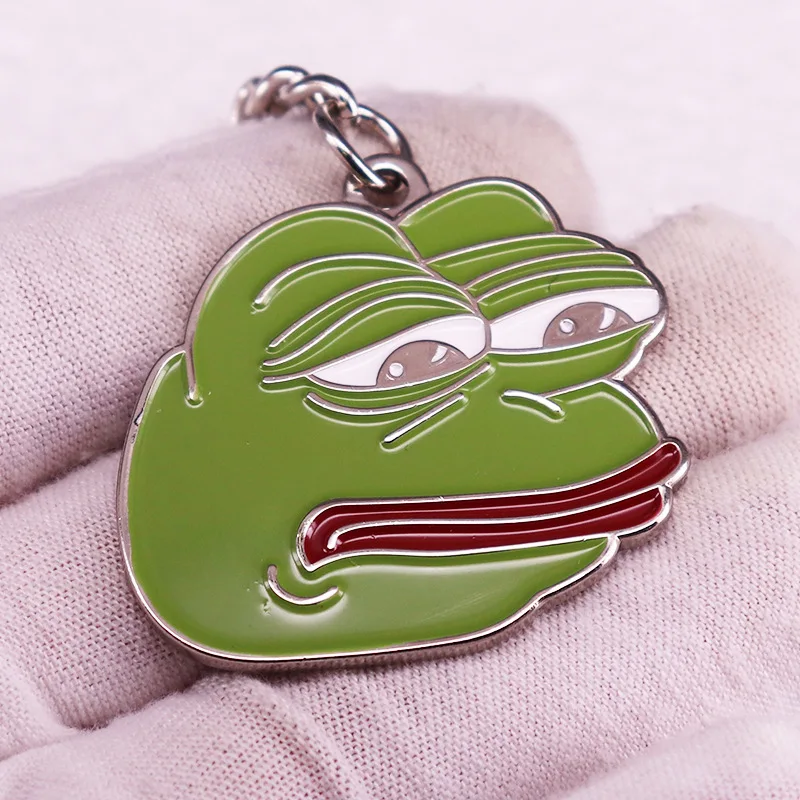 Hard Enamel Fun Green Pepe Frog Meme Aniaml Pin Pyramid Thinking Drink Animal Cartoon Brooch Hat Badge Keychain Gift for Friends