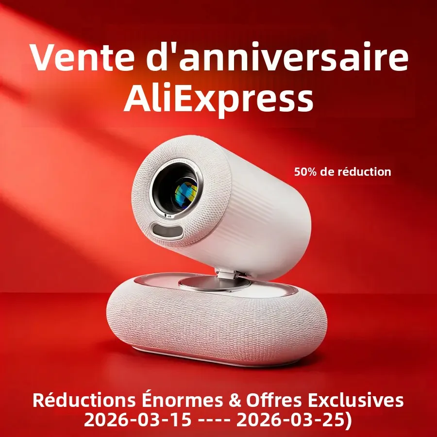 Projecteur Home Cinéma Vivicine K8 Android 13, résolution native 1080P, 4K, WiFi, Bluetooth, mise au point automatique, correction automatique de la distorsion trapézoïdale