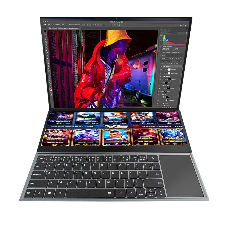 16 + 14 inch dual screen laptop dual screen stock trading office game modeling rendering laptop