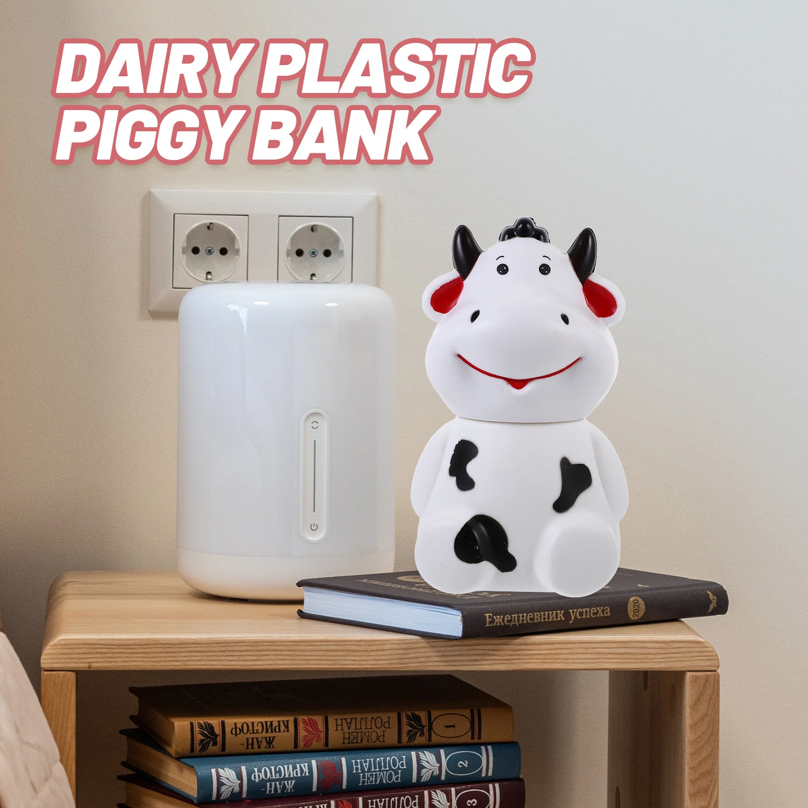 

Adorable Cow Shape Coin Bank Large Saving Pot for Daily Coins Bills Gift Encourages Saving Habits Home Office Decoration