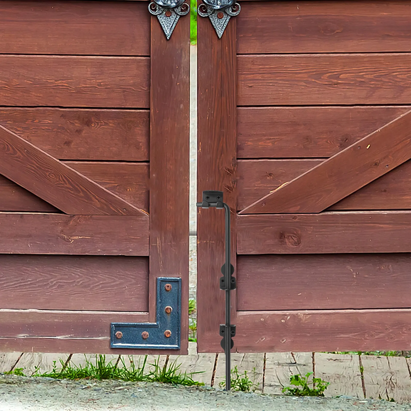 

Усиленный 18-дюймовый стальной заземляющий стержень-шпилька для забора, ворот, деревянных ворот, наружный защитный стопор, фурнитура для стальных дверей, для сада и двора