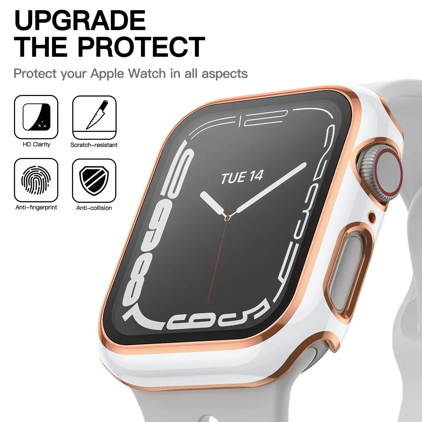 Защитная пленка для экрана Apple Watch, чехол 9 8 7 6 SE 5 4 3 серии, стекло + чехол для умных iwatch 45 мм, 44 мм, 41 мм, 40 мм, 42 мм, 38 мм, аксессуары