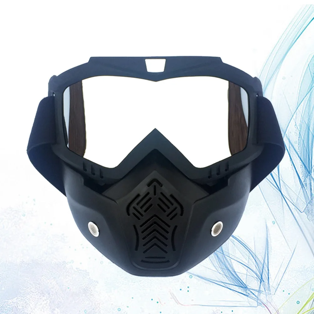 

Motor Glasses Matte Black Frame Transparent Eyeglass Uv400 Tpu Pc Lens Anti-Scratch Adjustable Band High-Density Sponge