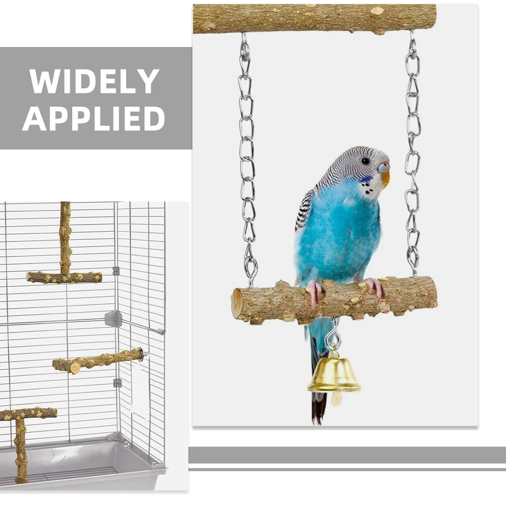 

6pcs Wood Bird Perch Pet Accessories Parrot Platform Toy Stand Wooden Branches Safe For Parakeet Parrot Macaw Finch