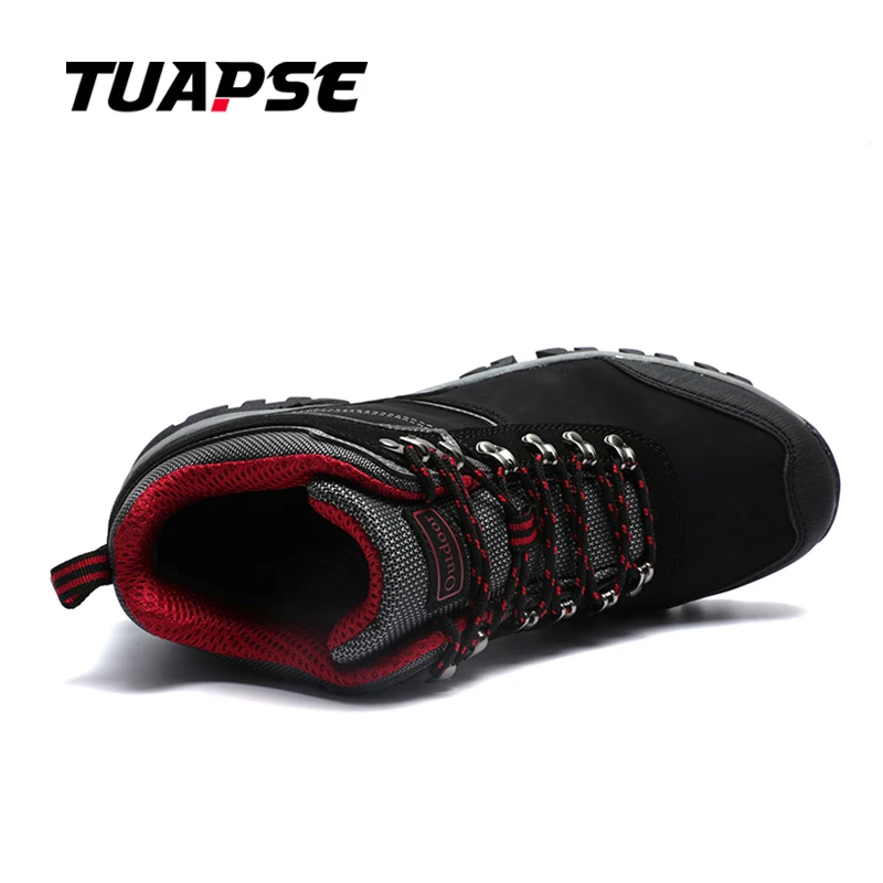 TUAPSE Man Hiking Shoes High top Wear Resistant Sneakers Non Slip Camping Shoes Men Outdoor Boots Spring Autumn Waterproof Shoes