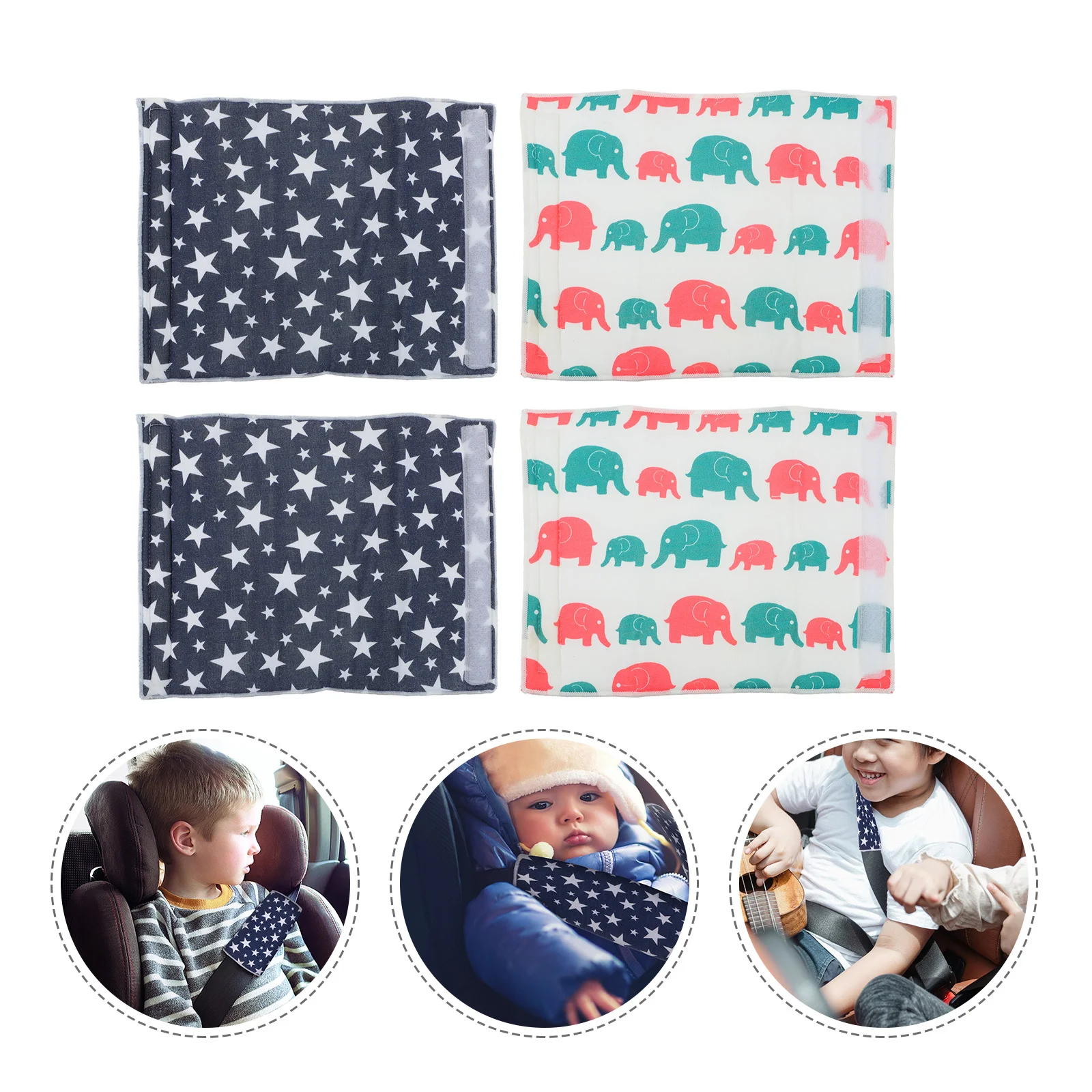 مجموعتان من أغطية الأمان وسادات الكتف وتصميم ملون وحزام مريح وإكسسوارات السيارات