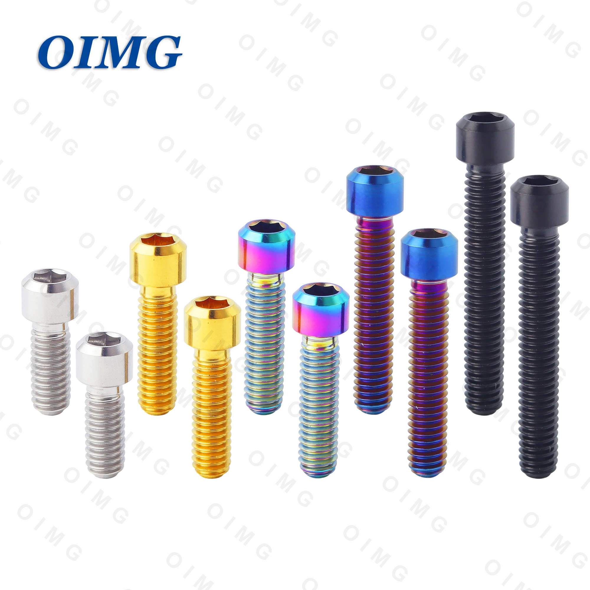 OIMG Bike Front/Rear Derailleur Titanium Bolt M4X10 13.5 15 20 25mm Allen Key Screw for MTB Bicycle Shift H/L Adjustment Bolt
