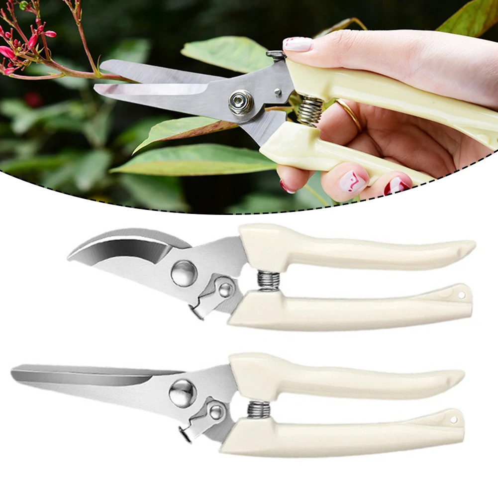 1Pc Stainless Steel Pruning Scissors Cutting Multifunctional Flower Tree Branch Bypass Garden Pruner Hand Shear Clipper-Tool