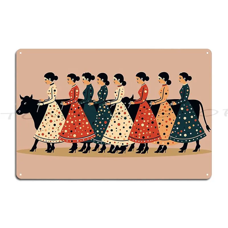 Eight Maids A Milking Cut Out Stencil Style Metal Sign Plaques Cinema Designing Club Painting Iron Tin Sign Poster