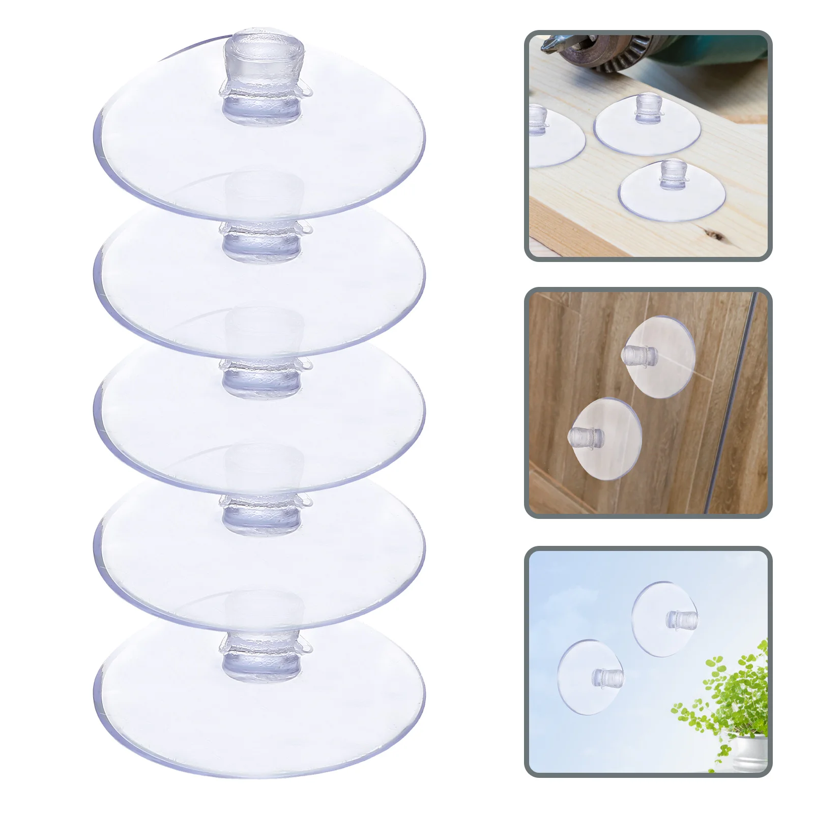 

100Pcs Hanging Suction Cups Clear Reusable PVC Sucker Pads Anti-Collision for Glass Shower Tiles Kitchen Glass Table Top Suckers