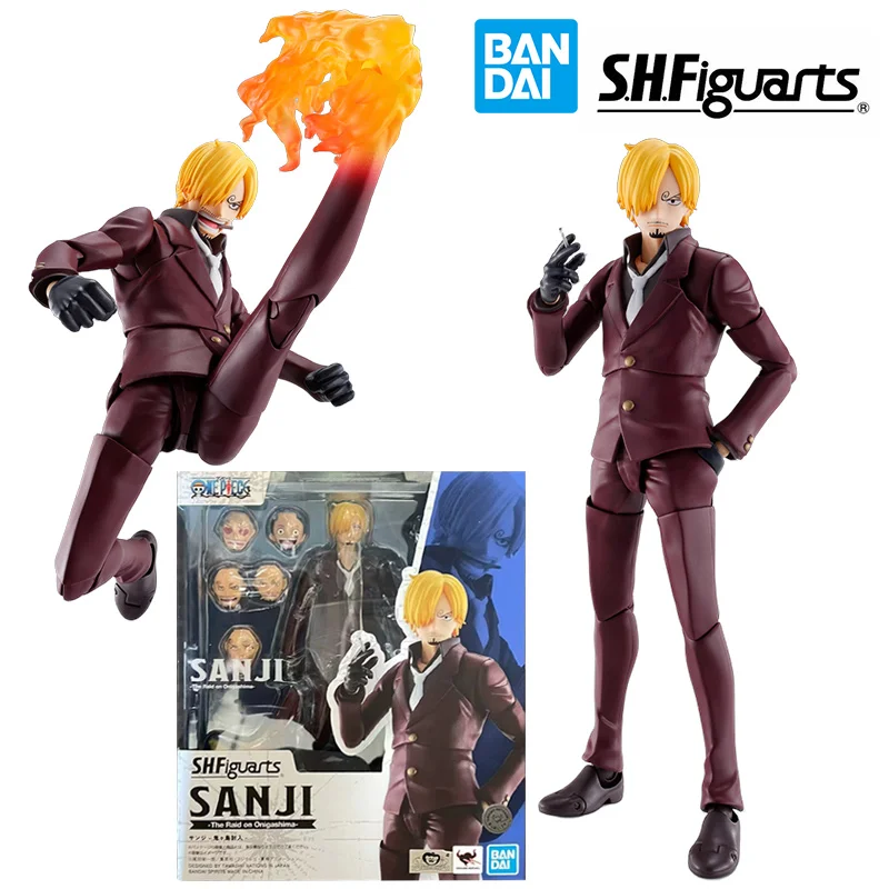 Bandai S.h.figuarts Sanji The Raid On Onigashima One Piece Anime Original Action Figure Model Children's Toys Gift Collection