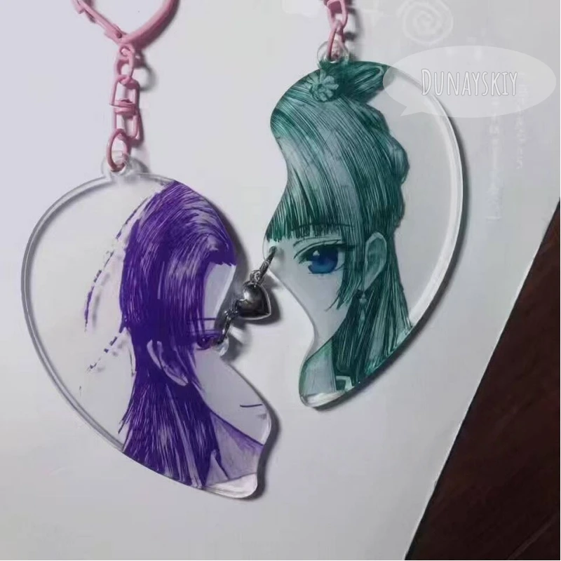 

Maomao & Jinshi Couple Matching Magnetic Heart Acrylic Pair Keychain March Cosplay Props The Apothe Diary Gifts For Anime Fans