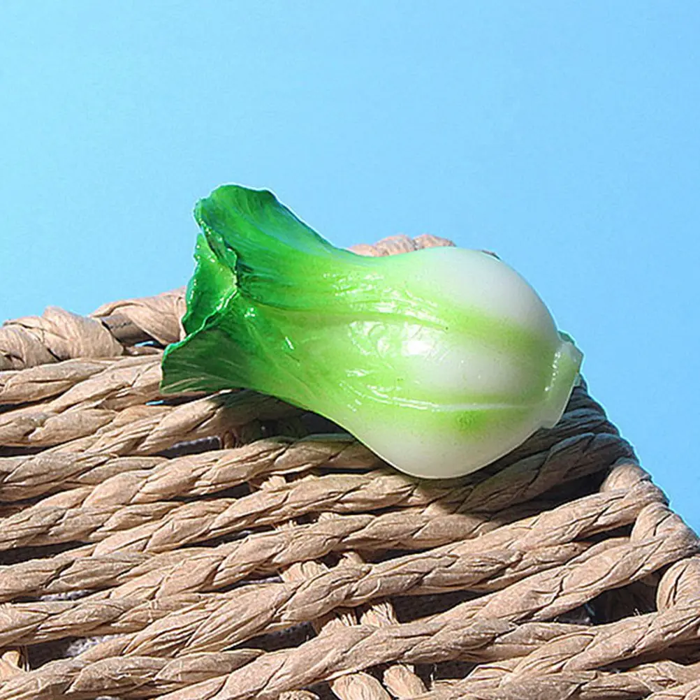 

6 Pcs Simulated Vegetable Model Miniature Fake Green Vegetables Decor Layout Prop Reusable Resin Mini House nament