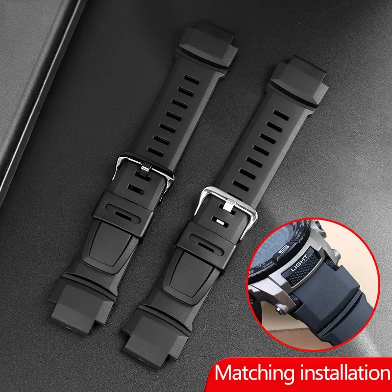 Rubber Sports Watch Strap For Casio PROTREK PRW-3500/2500/5100 PRG-260/550 Replacement Black Bracelet 18mm Silicone WatchBands