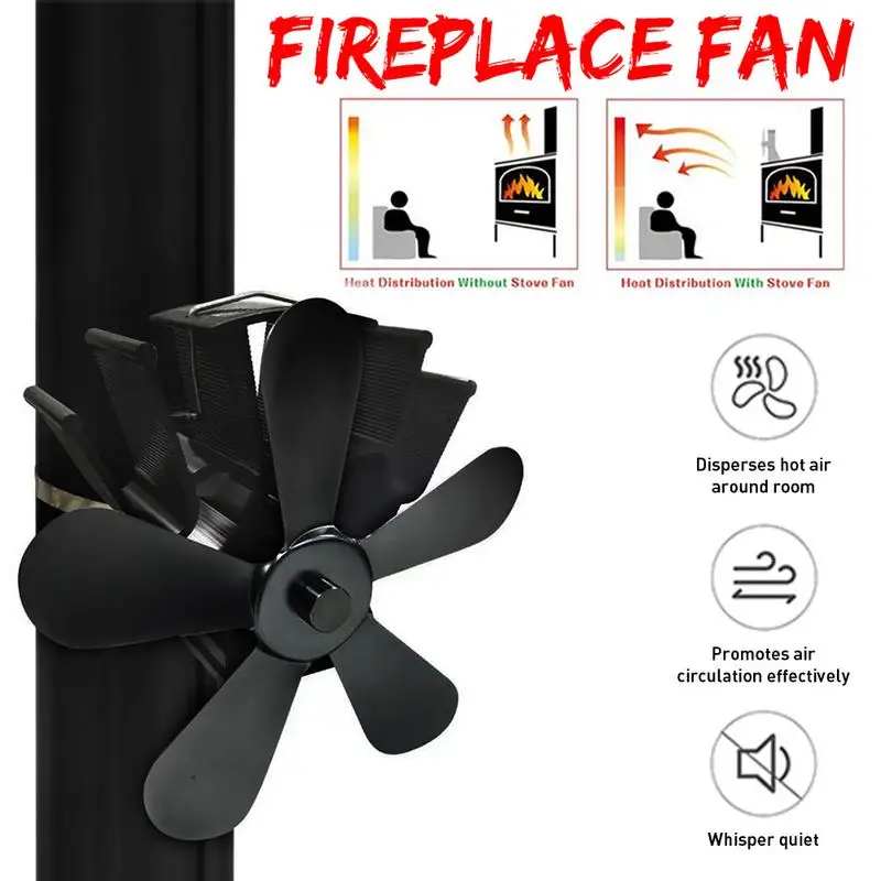 Fireplace Fan Mini Heat Powered Eco Friendly Stove Fan Durable Creative Wall Hanging Winter Warming Heat Distribution Accessory