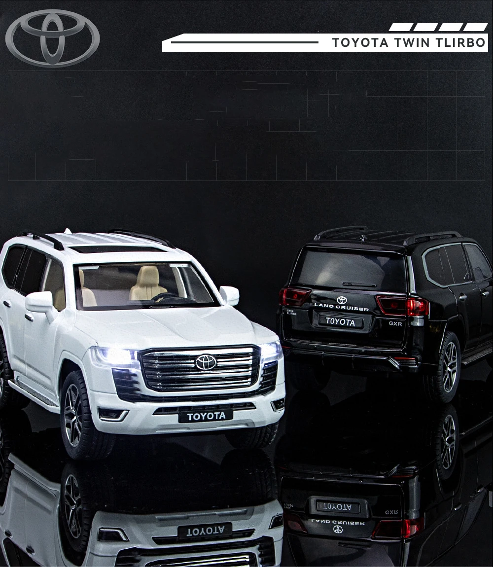 1:24 Toyota LAND CRUISER PRADO Key Control Alloy Car Model Sound and Light Pull Back Children's Toy Collectibles Birthday gift