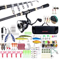 Goture 1.8M 2.1M 2.4M 2.7M Telescopic Rod Set With Reel Line Combo Full Kit Carbon Fiber Fishing Sea Rod Spinning Reel Tackle