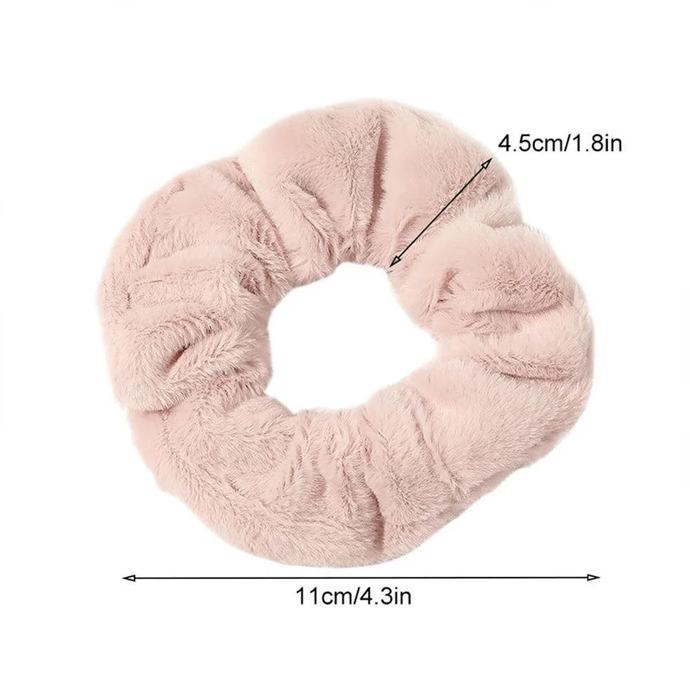 Winter Warm Soft Hair Scrunchie Furry Elastic Hair Band Women Girls Ponytail Holder Hair Rubber Band Hair Accessories