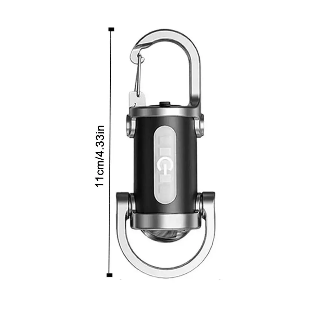 COB LED LED Keychain Flashlight Super Bright 7 Gears Adjustable Mini Flashlight USB Rechargeable Waterproof Portable Work Light