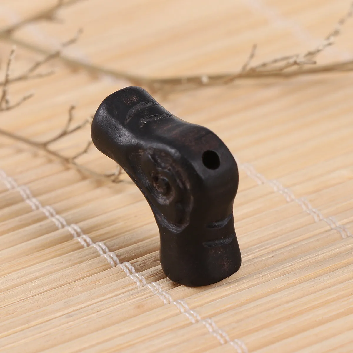 4Pcs Solid Wood Mini Tube Beads Pendant Charms Hand Carved Smooth Surface DIY Jewelry Making Craft Accessories
