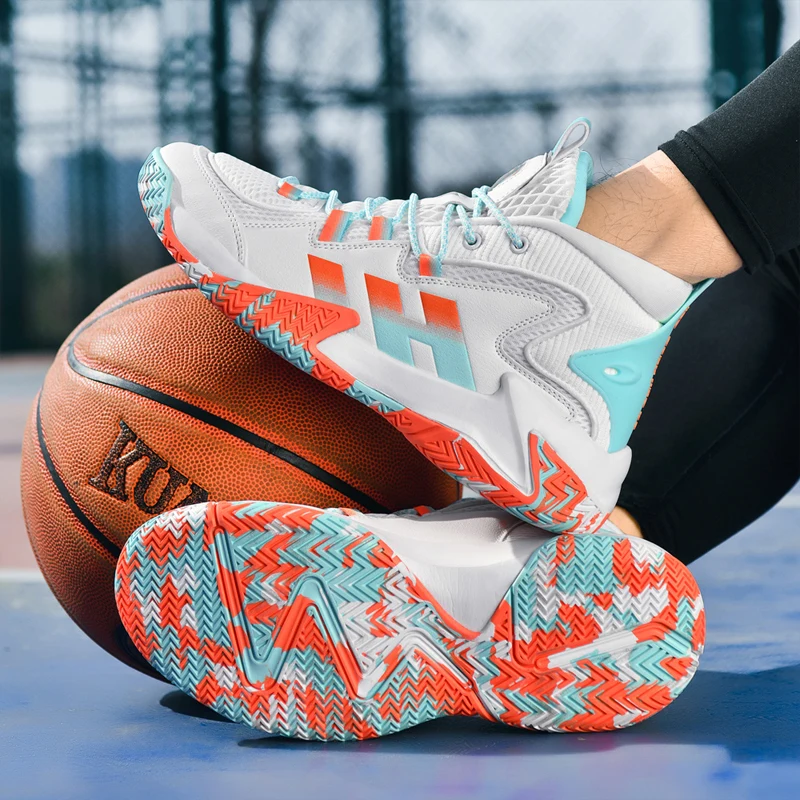 

Men's Professional Mesh Basketball Shoes Large Rubber Outsoles Wear-Resistant Practical Grip And Rebound Sneakers