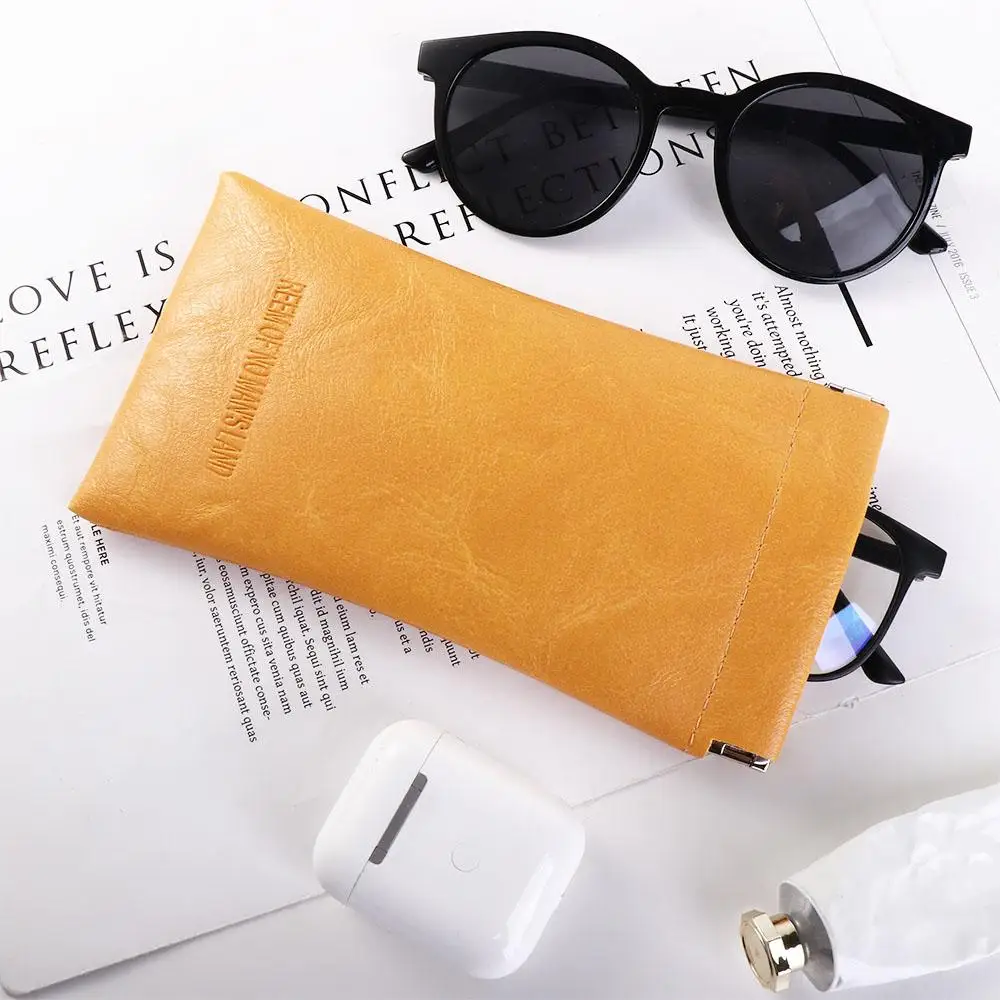 Case Waterproof Eye Glasses Holder Letter Small Coin Purse PU Leather Glasses Case Cosmetic Bag Sunglasses Storage Bag