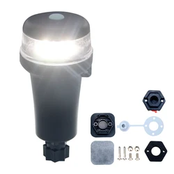 Luces de navegación para Kayak, batería portátil 3AA, Base adhesiva de montaje en superficie para barco inflable Led blanco integral + Base fija