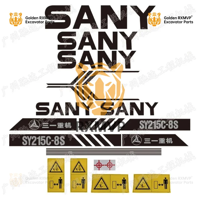 Excavator accessories Sany sy60-8 75-8 135-8 205-8 215-8 305-8 car stickers