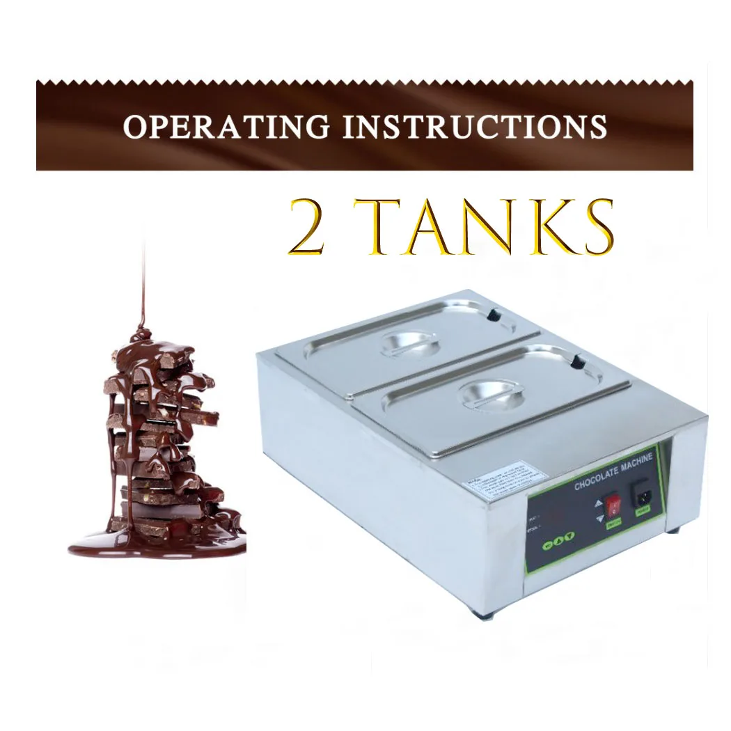 Electric 2 Tanks Digital Display chocolate melting pot waterproof heating chocolate heater chocolate melting furnace