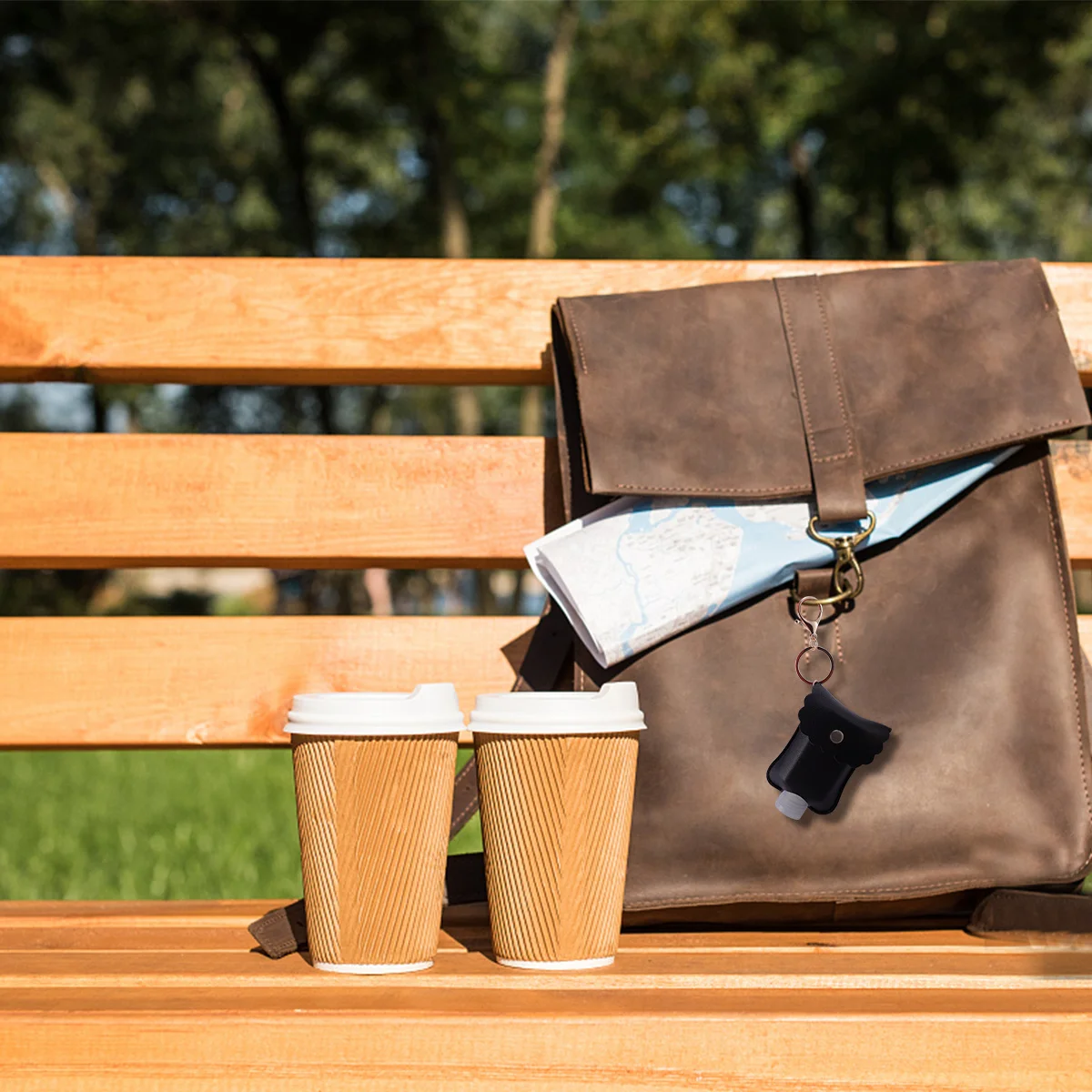 

3pcs Portable Disinfectant Empty Bottle Keychain Holder Leakproof Travel Squeeze Bottles For Outdoor Office Home Use