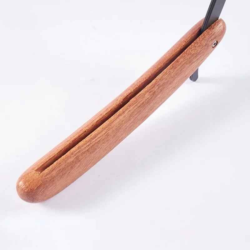 수염 면도기 로즈우드 접이식 스테인레스 스틸 수염 면도기 얼굴 면도 남성용 휴대용 접이식 면도기