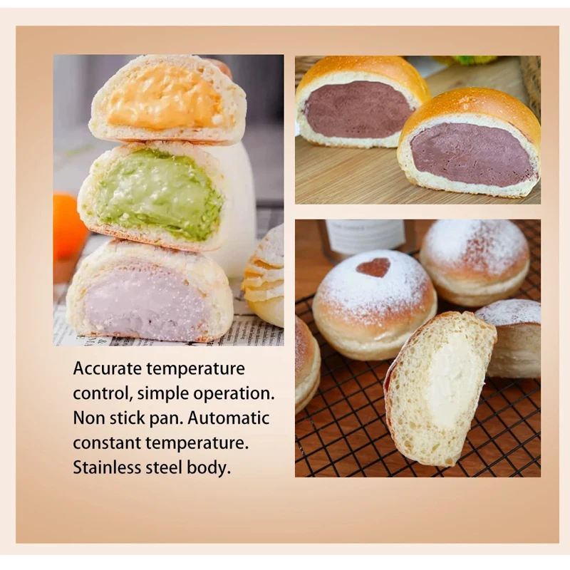 Stainless Steel New Ice Cream Burger Maker Electric Multifunctional Commercial Frisbee Shaped Bread Maker