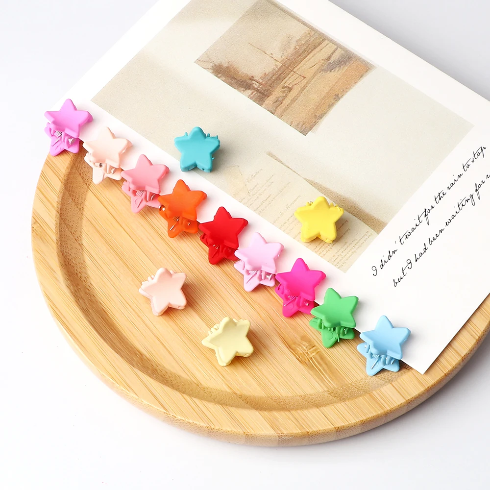 20pcs/bag Colorful Mini Hair Claws for Kids Girls Flower Crown Star Shaped Hairpins Lovely Hair Clips Decorate Accessories Gifts