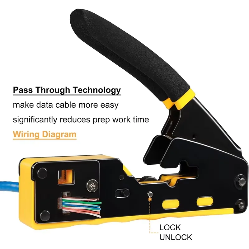 RJ45 CAT6 ネットワーク クリンパ パススルー クリンパ カッター Cat6 Cat5 Cat5e 8P8C モジュラー コネクタ イーサネット オールインワン ワイヤー ツール用