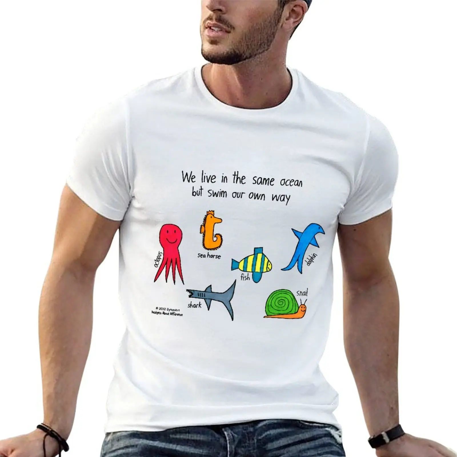 Sea Creatures T-Shirt vintage clothes basketball graphic tees mens t shirts