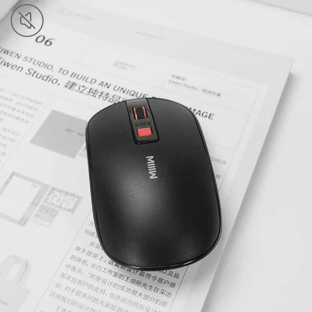 Miiiw Wireless Mute Mouse Lite ABS 800/1200/1600DPI Multi-speed DPI Mute Button 2.4GHz Wireless Receiver Silent Mouse