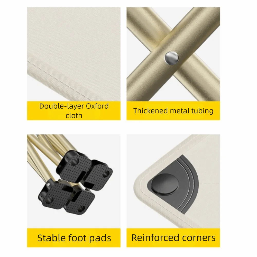 مقعد تخييم كبير الحجم قابل للطي، كرسي صيد خفيف الوزن، جيب جانبي مع حقيبة حمل، مقعد للتخييم في الهواء الطلق