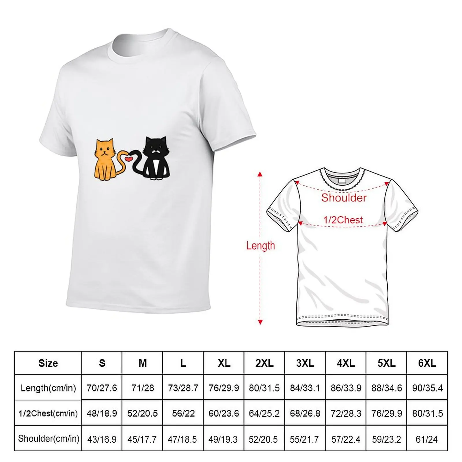 Gin The Ginger Cat and Rexy The Tuxedo Cat - A CATastrophic Love Story T-Shirt Basic All Season Solid T-Shirt
