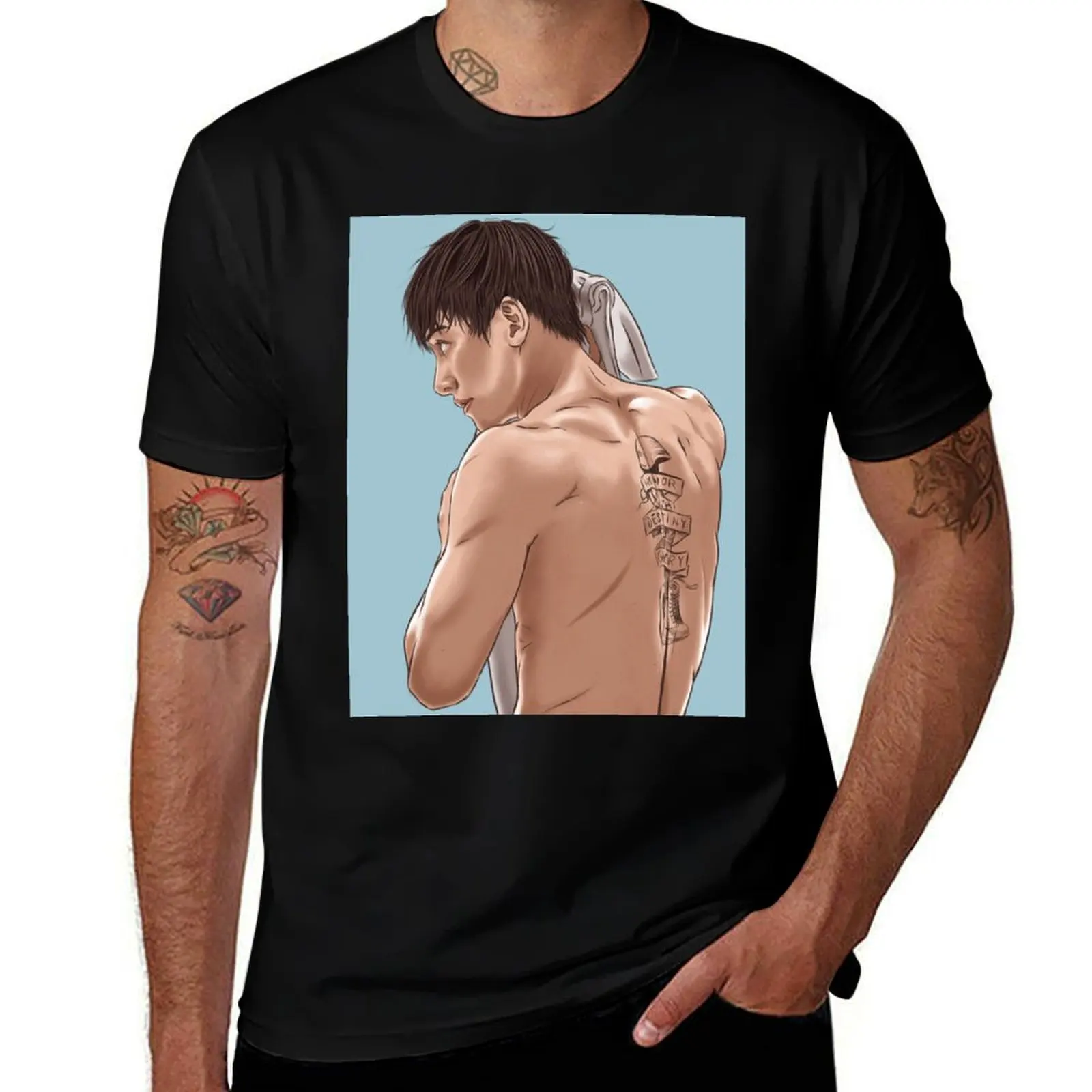 Sexy Ji Chang Wook T-Shirt Big Size Short Sleeve Tee for Men T-Shirt